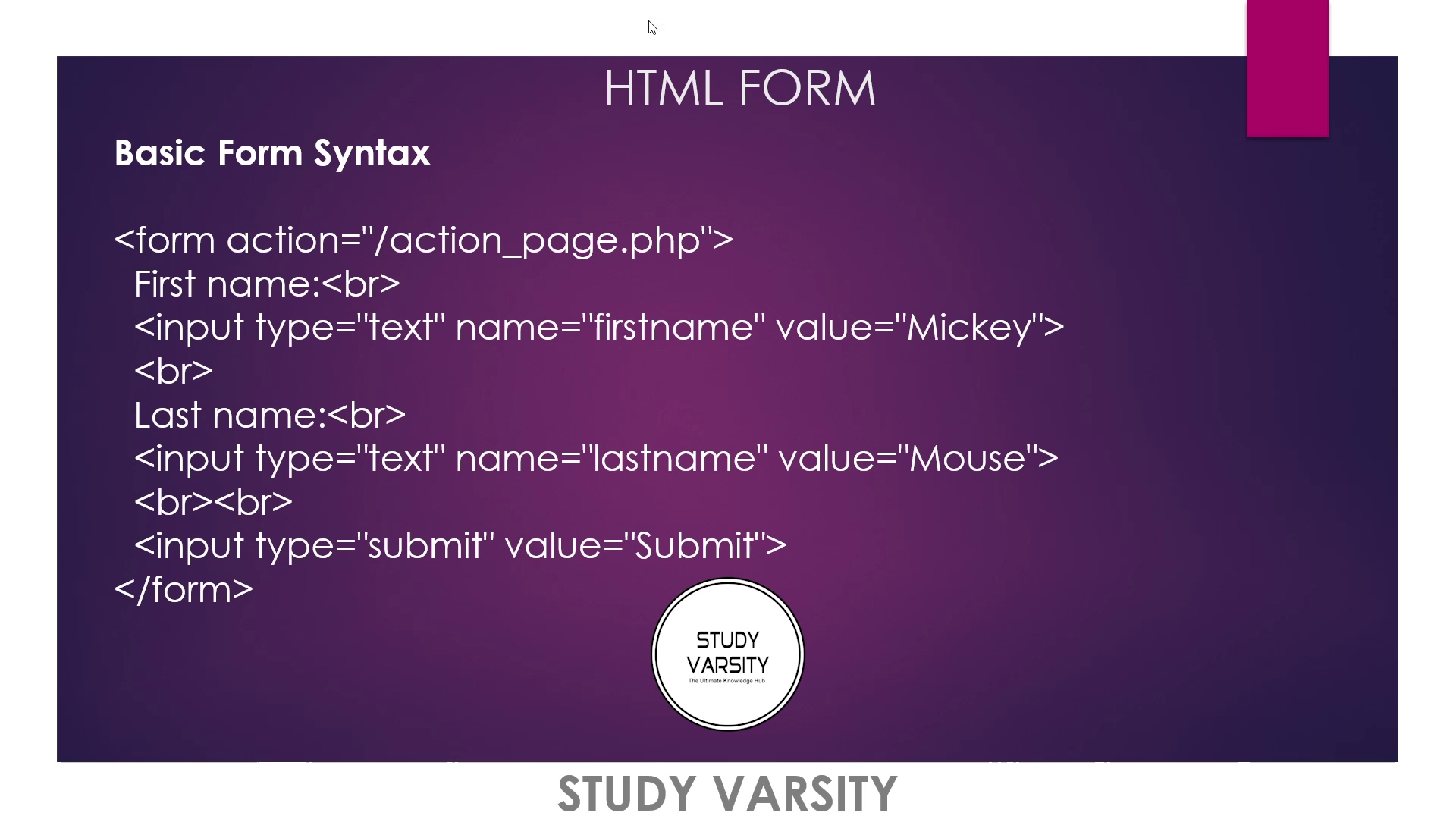 HTML FORMS with Source Code | STUDY VARSITY